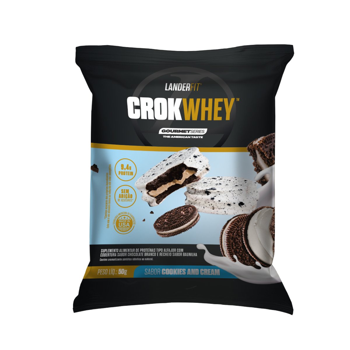 CrokWhey LanderFit Cookies and Cream – Caja x 10 unidades