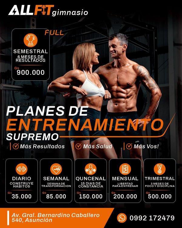 Planes de entrenamiento Allfit Asuncion
