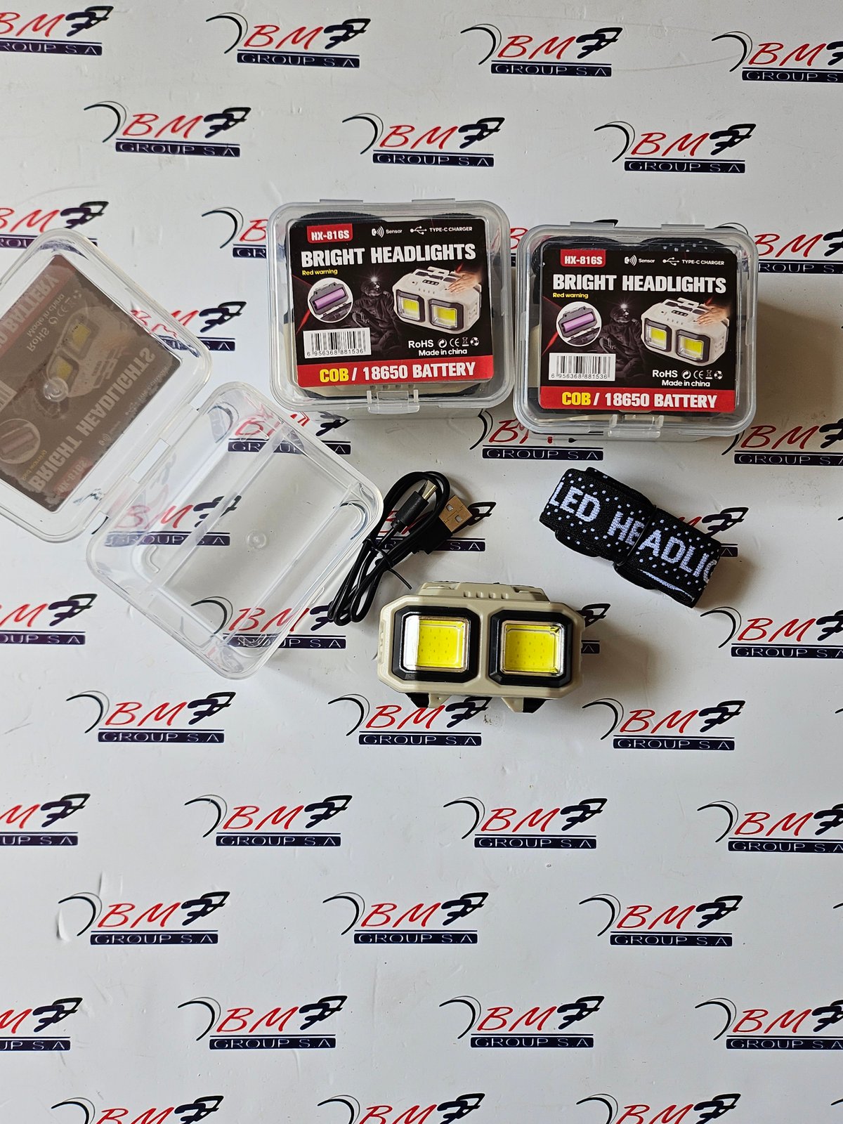 LINTERNA PARA CABEZA  CON SENSOR TIPO MINERO 