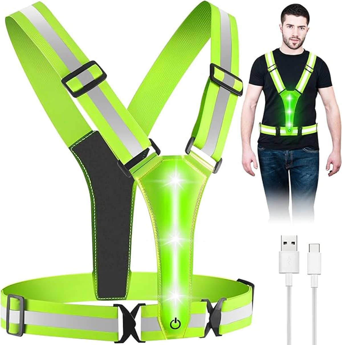 Chaleco Reflectivo con luz LED