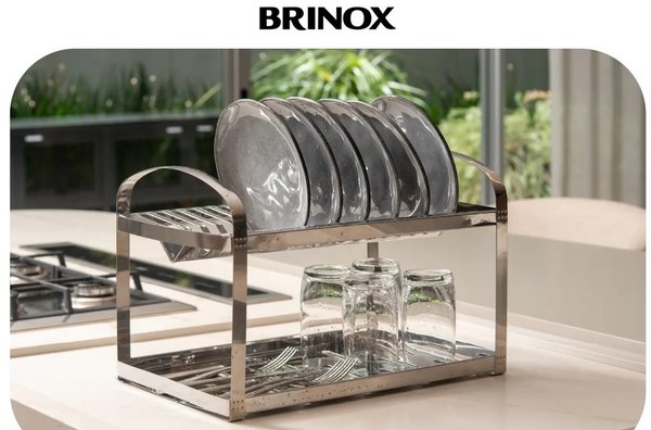 Escurridor de Platos BRINOX SUPREMA P/ 16 PLATOS ACERO INOX.