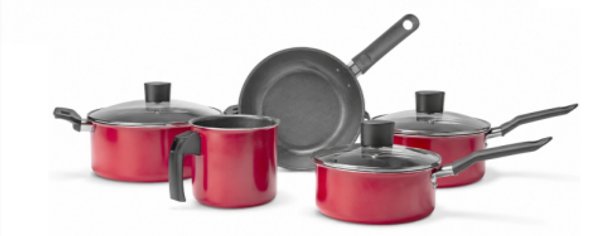 Juego de Ollas BRINOX NATURALLE CERAMIC AAD. 5 PZAS ROJO
