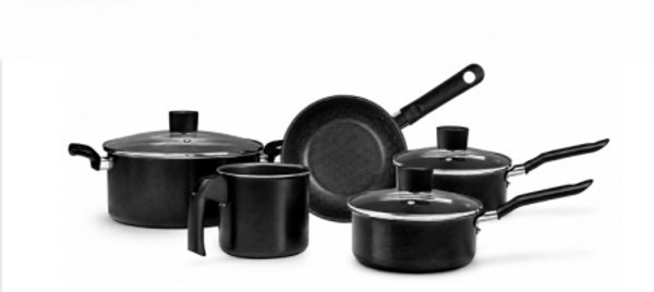 Juego de Ollas BRINOX NATURALLE CERAMIC AAD. 5 PZAS NEGRO