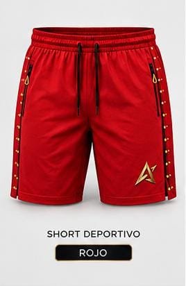 Short deportivo rojo con cierres laterales