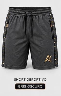 Short deportivo gris oscuro con detalles laterales