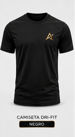 Remera negra con logo dorado