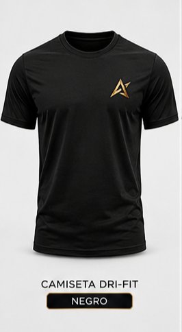Remera negra con logo dorado