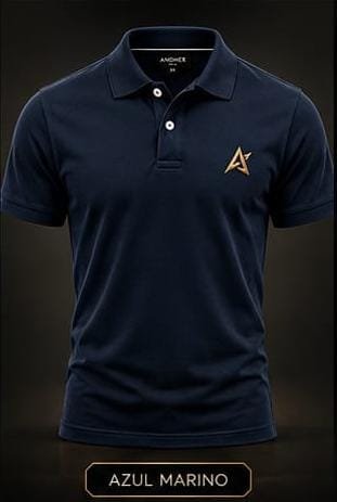 Remera polo rojo bordó, blanco, negro y azul marino con diseño en el pecho