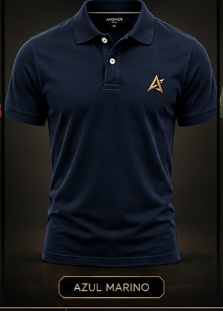 Remera azul marino con logo ANDHER