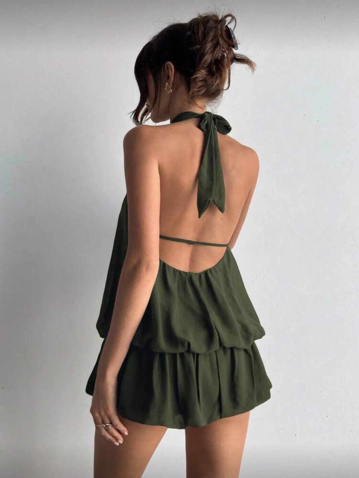 Vestido tipo romper • Verde Militar  - 2