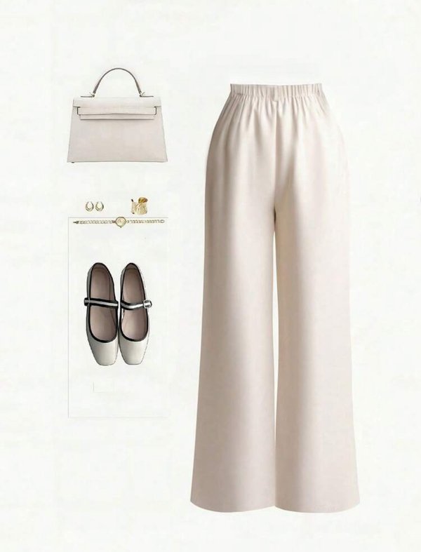 Palazo recto minimalista beige