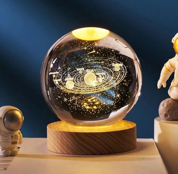 Esfera De Cristal 3d Cristal Planeta 6cm