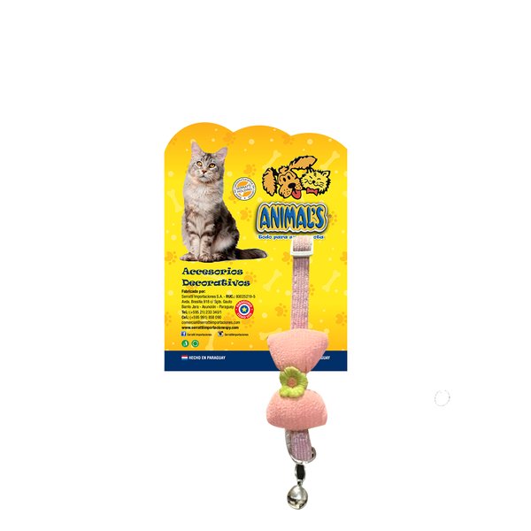 Collar Gatuno Moñito Rosa