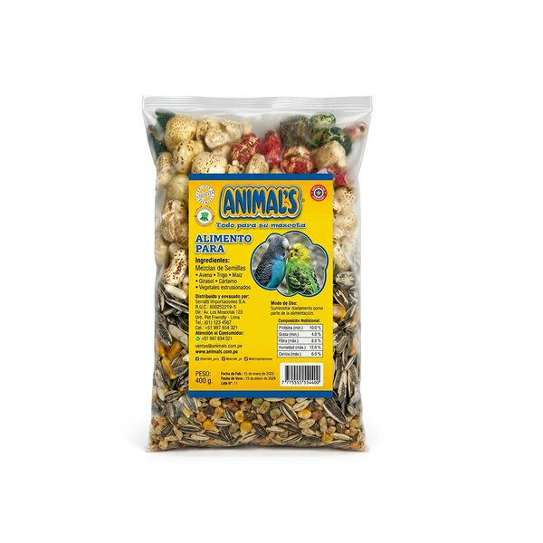 Alimento P/Aves Mezcla P/Loros Y Pericos 800g ANIMAL´S