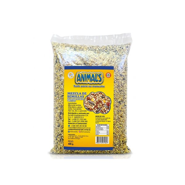 Alimento P/Aves Mezcla 400g ANIMALS