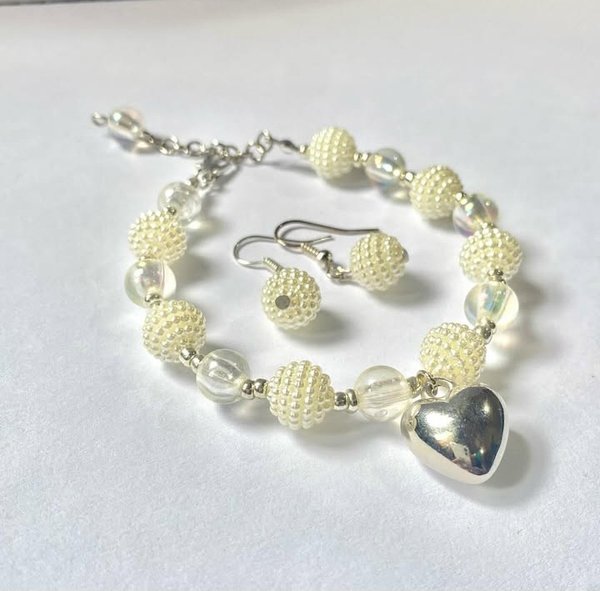 PULSERA DE PERLAS | SET DE AROS Y PULSERA DE PERLAS