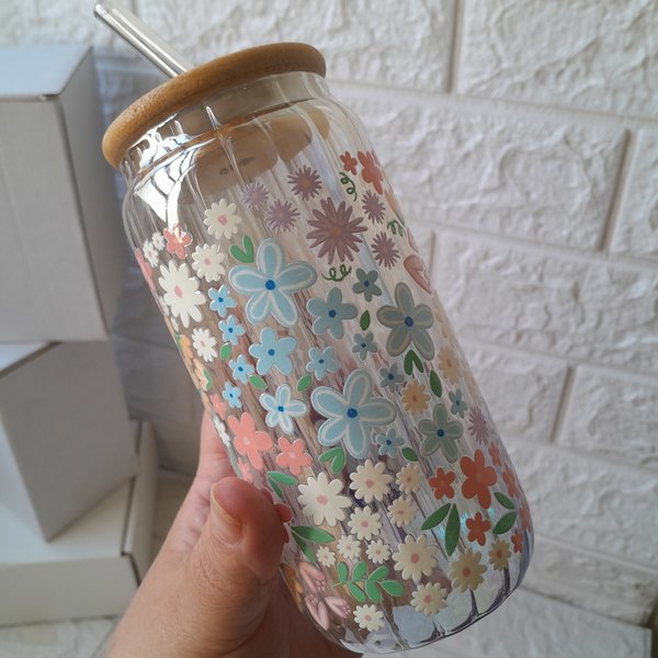 VASO FLORES COLORIDAS