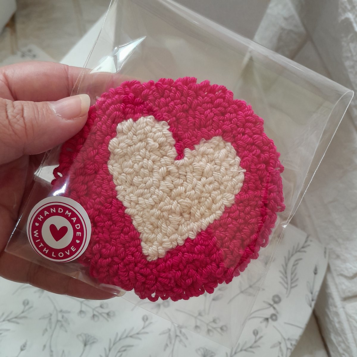 Posavasos Corazón. Colores variados.