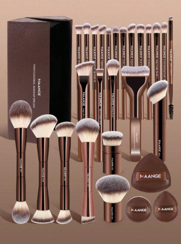 Set Profesional MAANGE de 28 Brochas de Maquillaje con Estuche