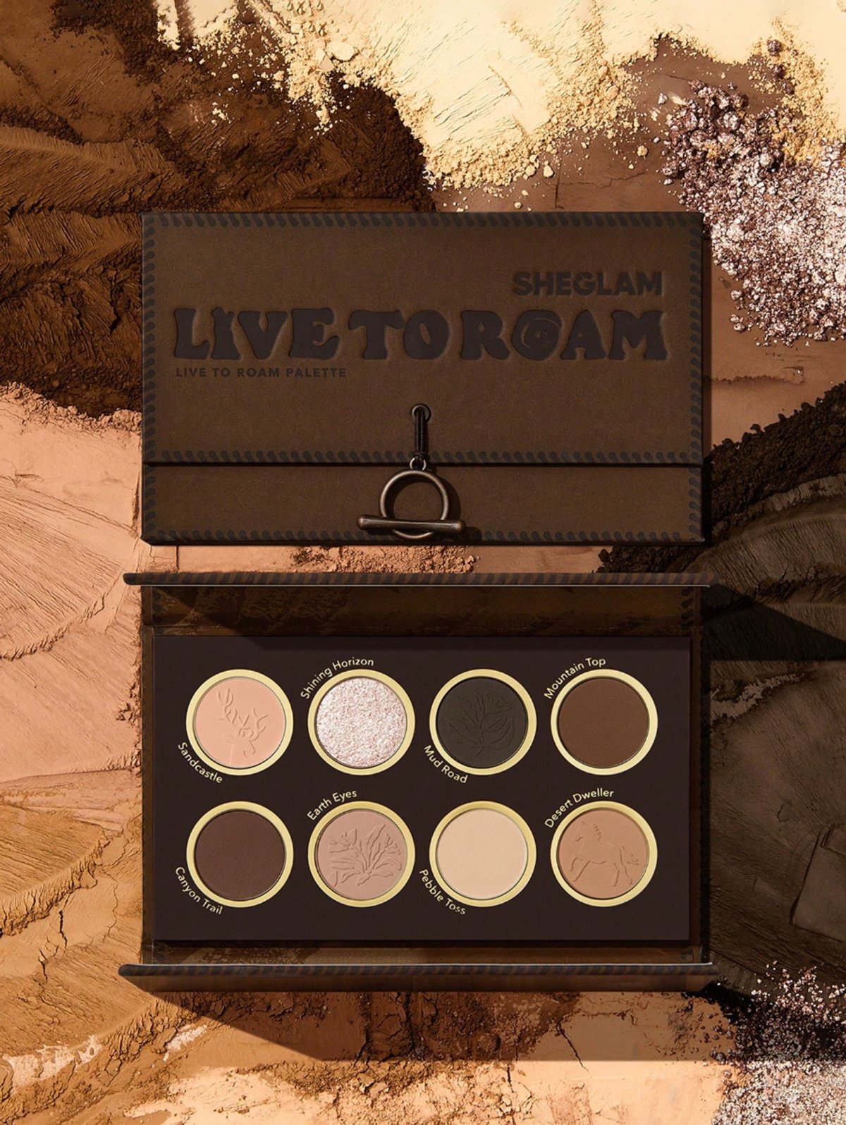 Paleta de Sombras SHEGLAM Live To Roam x8 Tonos Nude y Metalizados