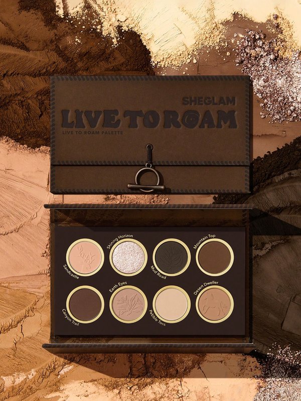 Paleta de Sombras SHEGLAM Live To Roam x8 Tonos Nude y Metalizados