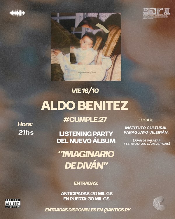 Entrada Listening Party "Imaginario de Diván" - Aldo Benitez