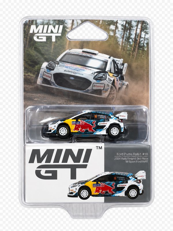 MINI GT FORD PUMA 1 #16 2024 RALLY FINLAND 3RD PLACE M-R SPORT FORD WRT