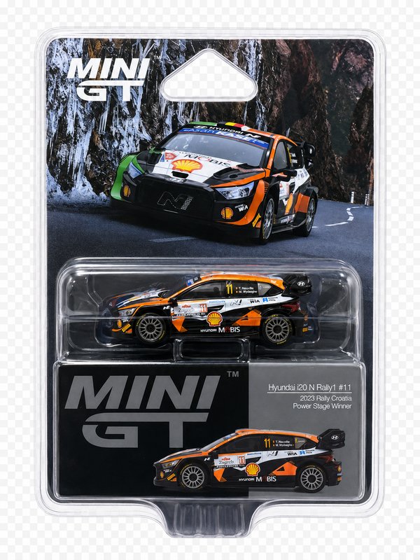 MINI GT HYUNDAI I20 RALLY 1 #11 2023 RALLY CROATIA POWER STAGE WINNER