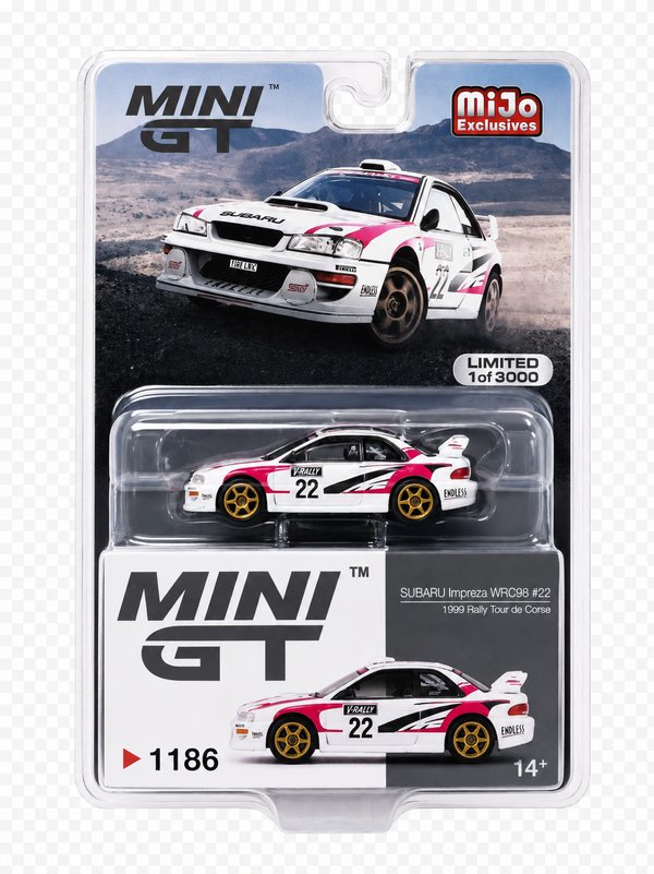 MINI GT SUBARU IMPRESA WRC98 #22 1999 RALLY TOUR DE CORSE EDITION LIMITED