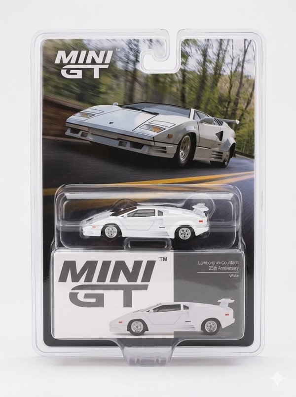 MINI GT LAMBORGHINI COUTACH 25th ANNIVERSARY WHITE