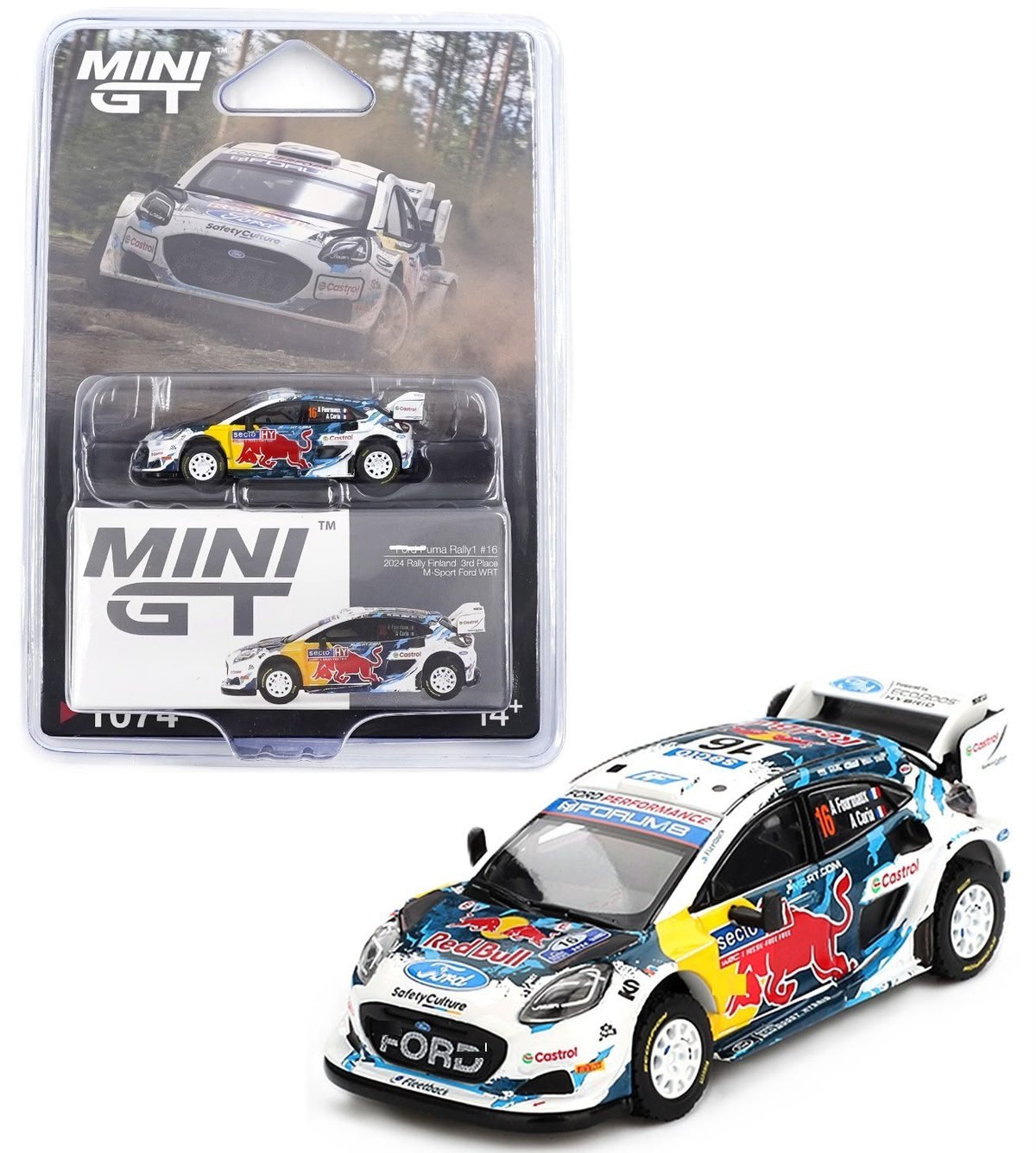 MINI GT FORD PUMA 1 #16 2024 RALLY FINLAND 3RD PLACE M-R SPORT FORD WRT - 2