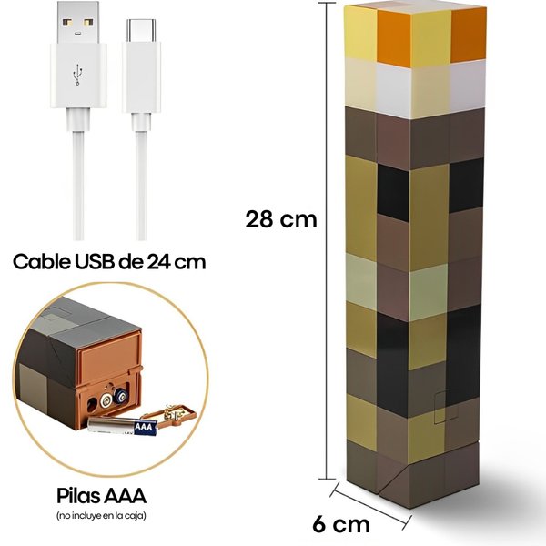 Lampara Antorcha de Minecraft