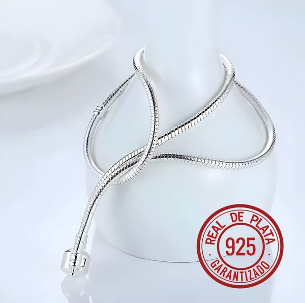 COLLAR DE PLATA 925 ESTILO PANDORA UNISEX 