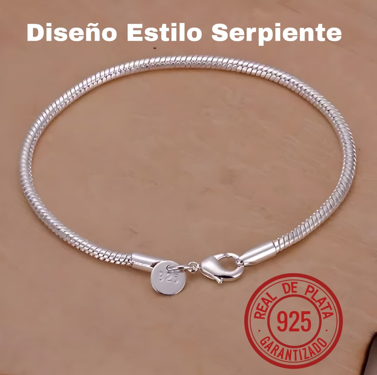 PULCERAS DE PLATA 925 ESTILO SERPIENTE UNISEX