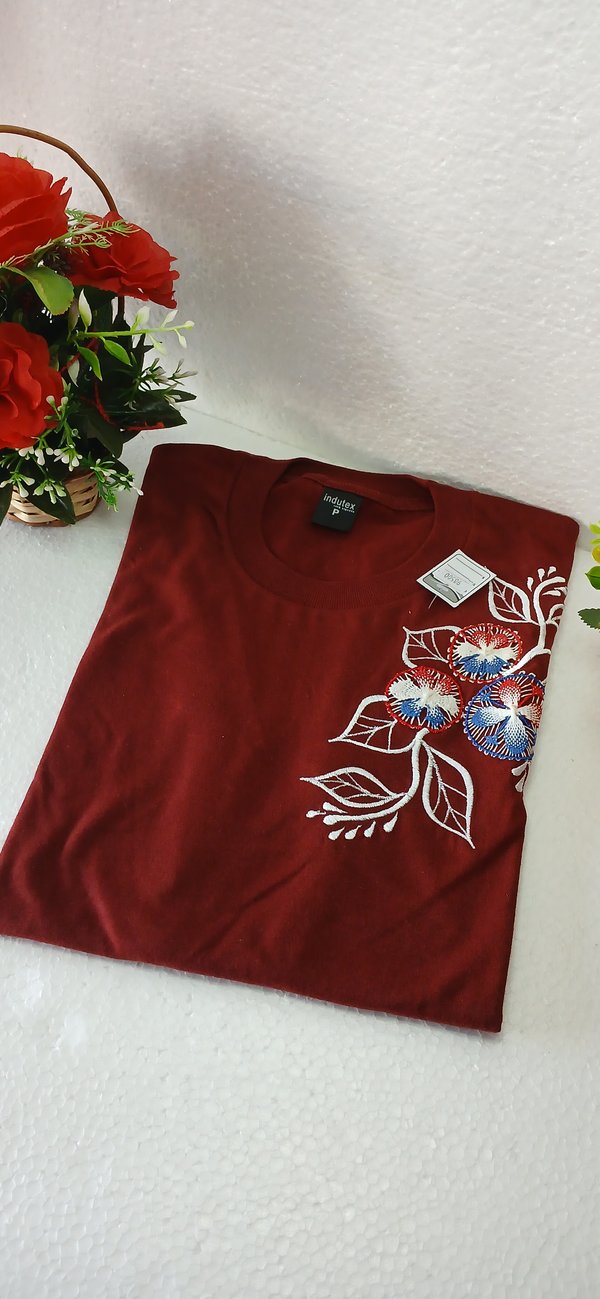 Remera de Algodón Fem  Color Cálido1