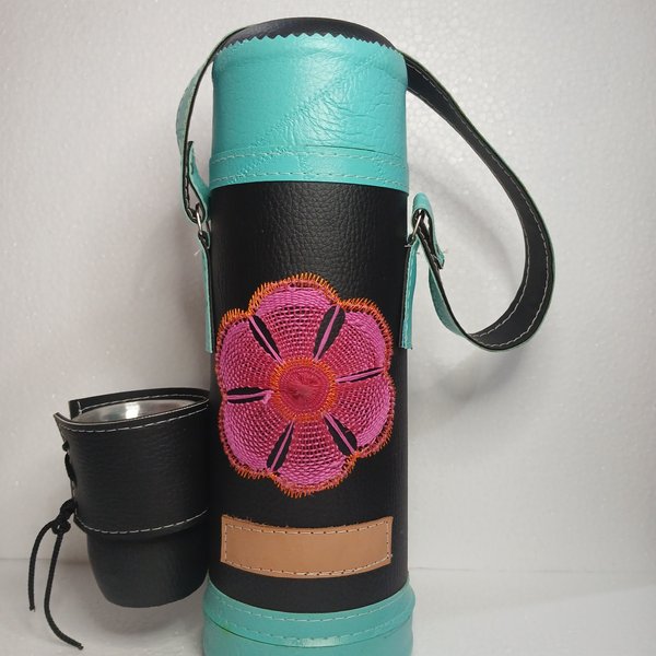 Termos con Ñanduti para Mate 