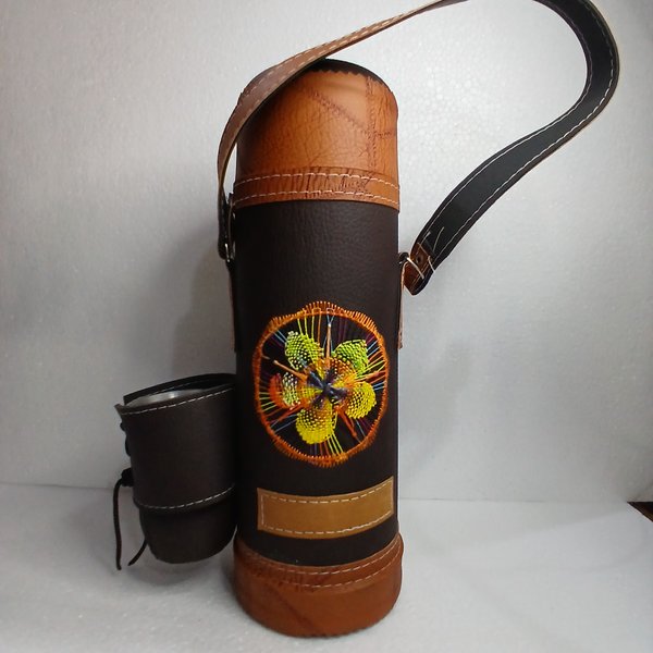 Termos con Ñanduti para Mate 