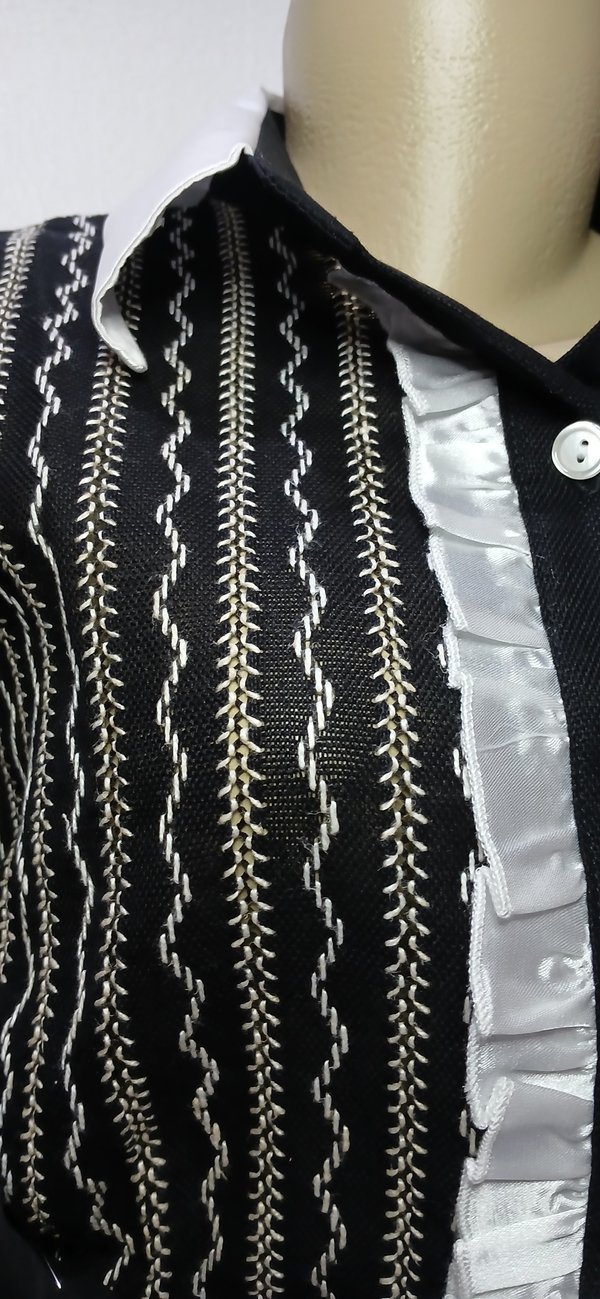 Camisa Fem Negro con Blanco