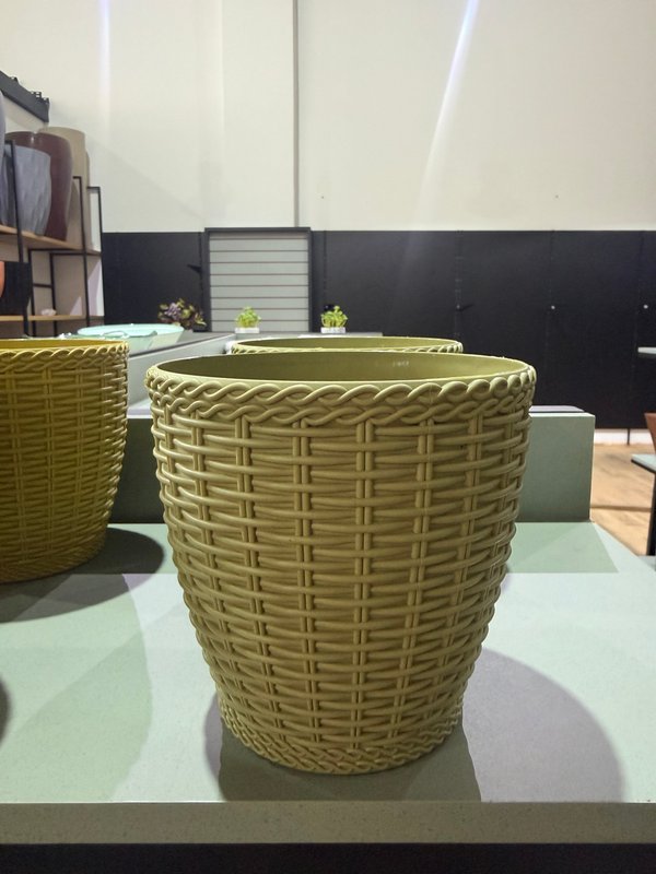 Vaso redondo rattan n3