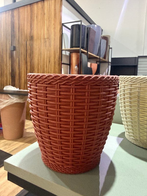 Vaso redondo rattan n3