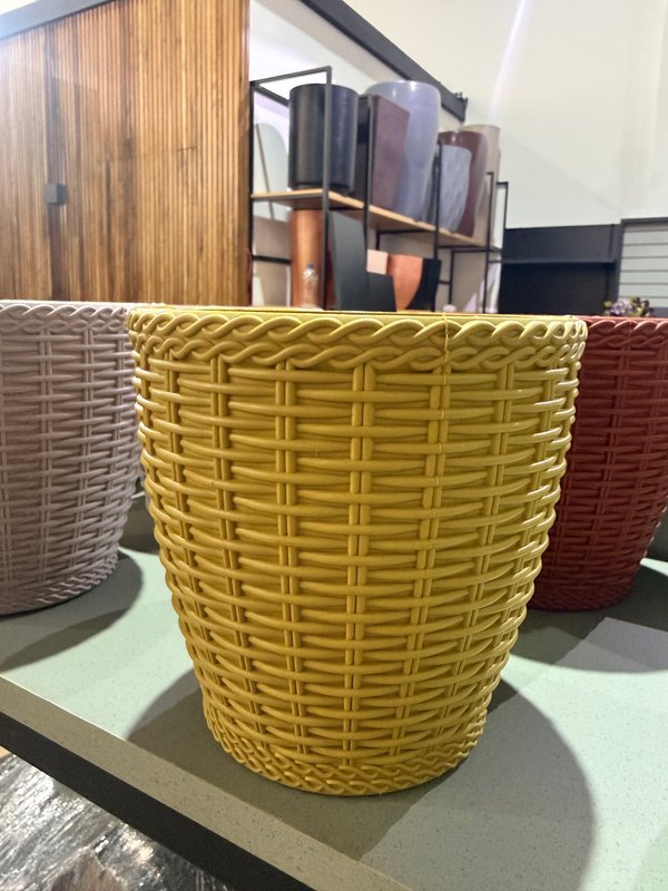 Vaso redondo rattan n3