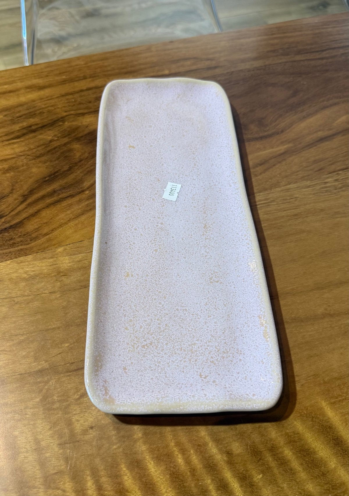 Travessa retangular m orgânico litchi 33x13cm