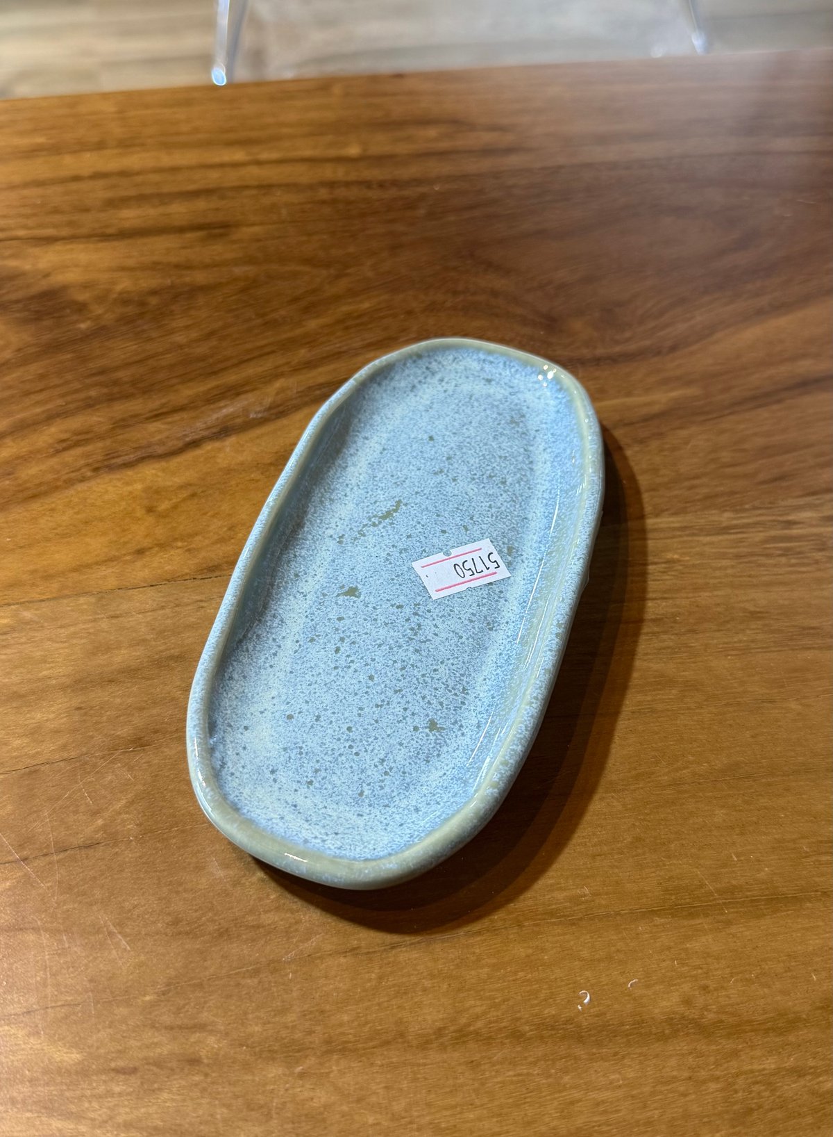 Travessa oval rasa mini orgânico green granite 16,5x8cm