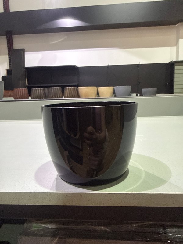 Cachepô alto brilho p preto