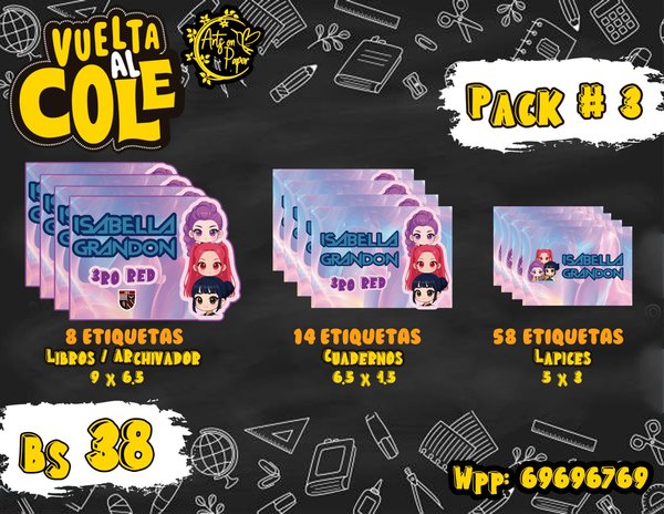 Etiquetas escolares personalizadas