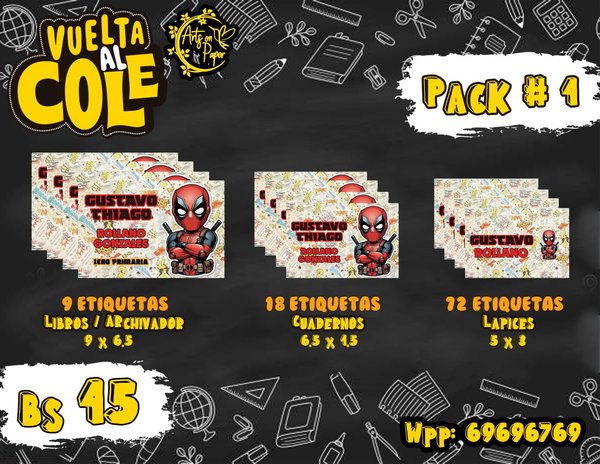 Etiquetas escolares personalizadas