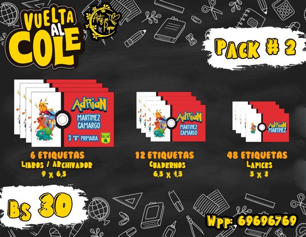 Etiquetas escolares personalizadas
