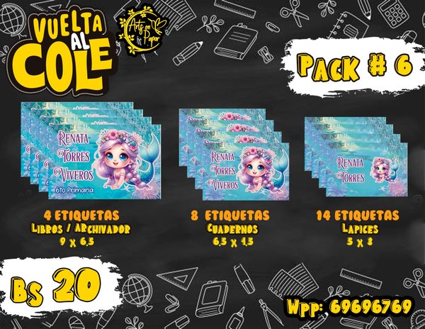 Etiquetas escolares personalizadas