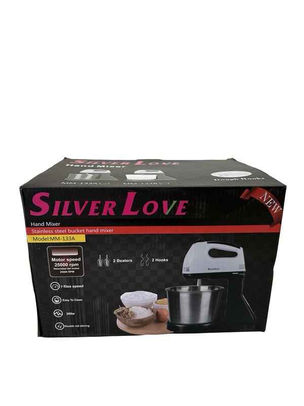 Batidora Silver Love con Bowl de Acero Inoxidable – 300W