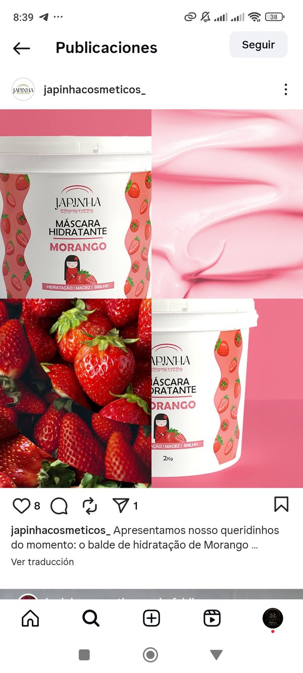 Máscara hidratación profunda 2kg🍓✨